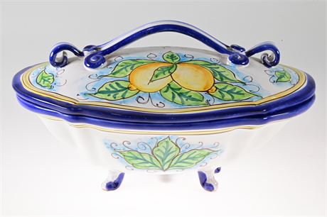 Italian Planter Santo Stefano Di Camastra Sicily Cerasa Maiolica Vietri