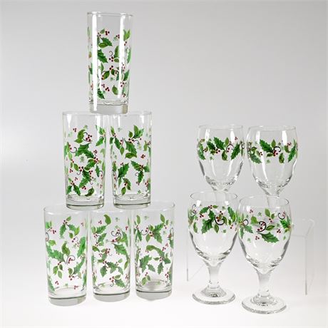 Mistletoe Tumblers and Stems