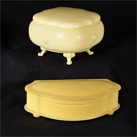 Pair of Antique Celluloid Dresser Boxes