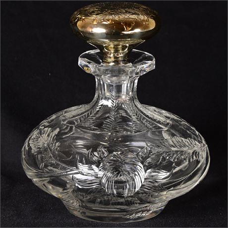 Cut Crystal Decanter with Sterling Stopper