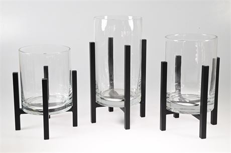 Glass and Iron Hurricane Votives