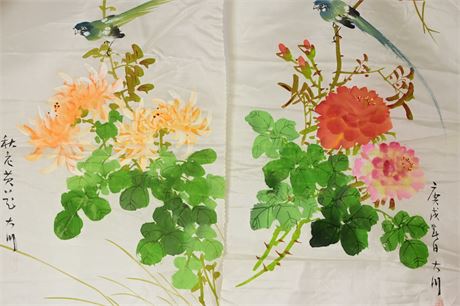 Pair of Paintings on Silk