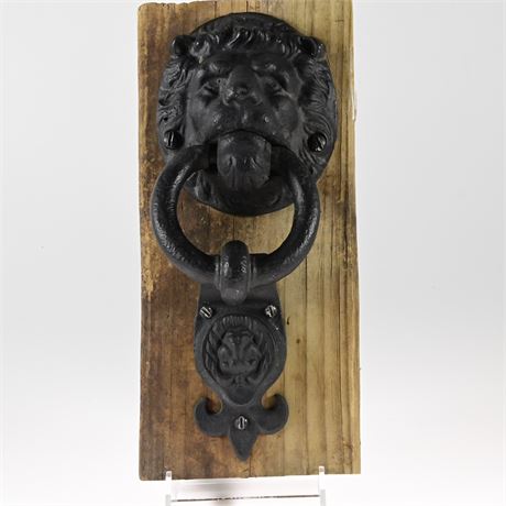 Antique Cast Iron Door Knock and Escutcheon