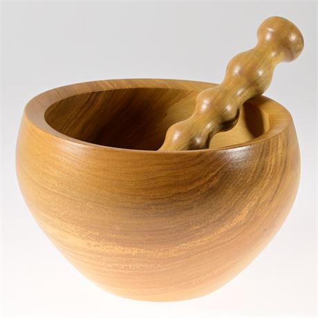 Wood Crafted Mortar and Pestle