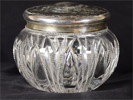 Crystal Jar with Sterling Silver Lid